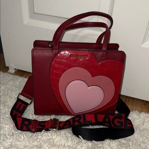 Karl Lagerfeld Red and Pink Heart Satchel